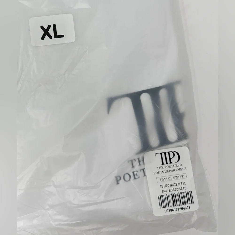 BRAND NEW Authentic The Tortured Poets Department White T-Shirt Size XL - Picture 6 of 7